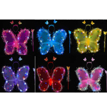 Крила С 68492 (300) 3 режими підсвічування, чарівна паличка, обруч, в пакеті, ВИДАЄТЬСЯ МІКС