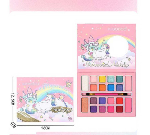 Косметика LK 5065 (192/16) 16 кольорів тіней, пензлик, дзеркальце, рум’яна, контуринг, в коробці