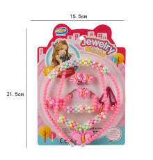 Набір прикрас A 7-5 (360/2) обруч, намисто, браслет, 2 заколки, 2 резинки, каблучка, сережки, в пакеті