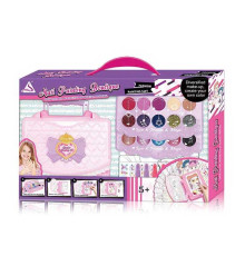 Косметика J 3019 (24) тіні, глітери, аплікатори, наклейки, помада, сумочка в коробці