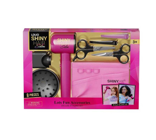 Набір перукаря 626008 (24) 8 елементів, функціональний фен, 2 насадки, ножиці, заколки, накладна кишеня, в коробці