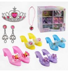 Набір прикрас JY 1210 (24/2) взуття з декором, корона, підвіска, кулон, сережки, в коробці