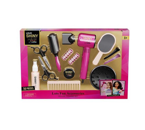 Набір перукаря 626021 (18) 14 елементів, функціональний фен, насадка, ножиці, заколки, бігуді, люстерко, в коробці