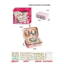 Набір прикрас 5568-2 C (36) 132 аксесуари, шарми, основи для браслетів, основи для намиста, скринька, в коробці