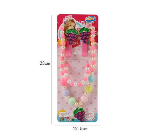 Набір прикрас E 4-1 (960/2) намисто, браслет, 2 заколки, прикраси-виноград, в пакеті