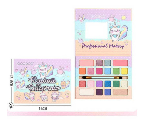 Косметика LK 5067 (192) 16 кольорів тіней, пензлик, дзеркальце, рум’яна, контуринг, в коробці