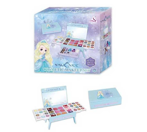 Косметика J 5001 (12/2) 12 тіней, 12 глітерів, лаки, пензлі, рум’яна, пудра, олівці, спонж, блиски для губ, дзеркало, органайзер, в коробці