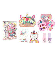 Набір косметики ZR 17 A (48) тіні, глітер, аплікатор, лак для нігтів, наліпки, косметичка, в коробці