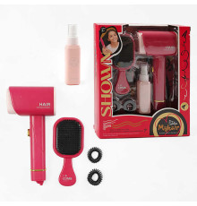 Набір перукаря 2805-4 (72/2) функціональний фен, гребінець, пляшечка з розпилювачем, підсвічування, резинки, в коробці