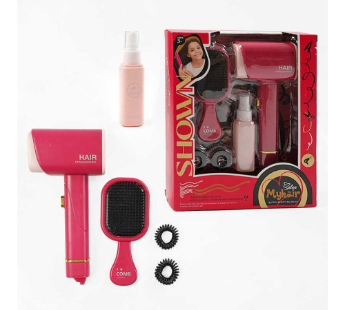 Набір перукаря 2805-4 (72/2) функціональний фен, гребінець, пляшечка з розпилювачем, підсвічування, резинки, в коробці
