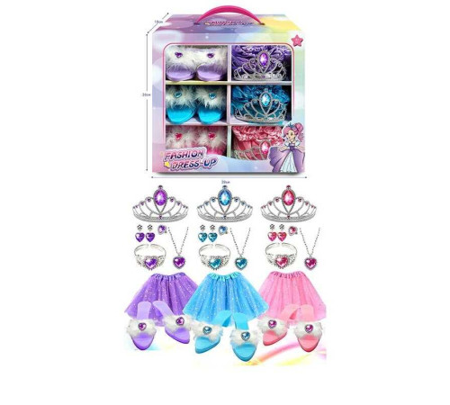 Набір аксесуарів JY 7301 (24/2) прикраси, 3 спідниці, 3 пари черевиків, в коробці