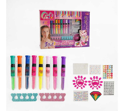 Набір для манікюру 8824 (36/2) 8 ручок, пилочка, наліпки, розділювачі для пальців, в коробці