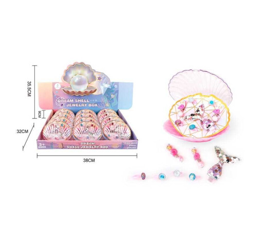 Набір прикрас А 108-6 А (20/2) ЦІНА ЗА 12 ШТУК В БЛОЦІ, 4 каблучки, сережки, заколка для волосся, прозорий бокс