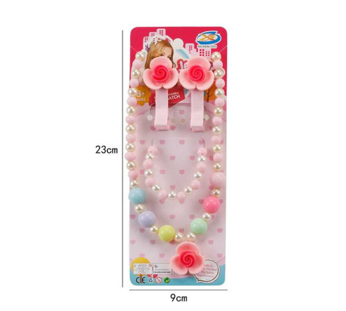 Набір прикрас E 4-5 (960/2) намисто, браслет, 2 заколки, в пакеті