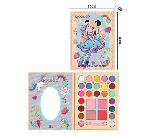 Косметика LK 5102 (144) 27 кольорів, тіні, рум'яна, люстерко, аплікатор для нанесення тіней, в коробці