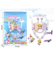 Набір прикрас A 9 E (120/2) намисто, браслет, шпильки, резинки, сережки, у слюді