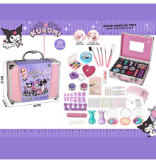 Набір косметики 768-72 C (48/2) тіні, глітер, блискітки, щітка для волосся, аксесуари для манікюру, лак, олівець, блиск, пензлики для макіяжу, лампа для манікюру, у валізі