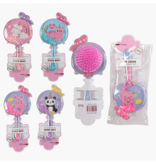 Щітка для волосся C 71790 (360) прозорий корпус з блискітками, в пакеті, ВИДАЄТЬСЯ ТІЛЬКИ МІКС ВИДІВ