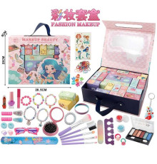 Набір аксесуарів LD 6062 (36/2) адвент-календар, тіні, браслет, окуляри, резинка, пензлики, пилочка, бігуді, гребінець, помади, лак, в боксі