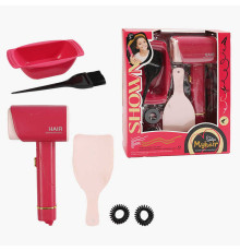 Набір перукаря 2805-5 (72/2) фен видуває повітря, підсвітка, аксесуари для волосся, щітка та посудина для фарбування, в коробці