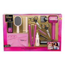 Набір перукаря 626023 (18) 12 аксесуарів, світло, звук, стайлер, фен видуває повітря, 2 насадки, сумочка, 2 заколки, гребінець, люстерко, у коробці