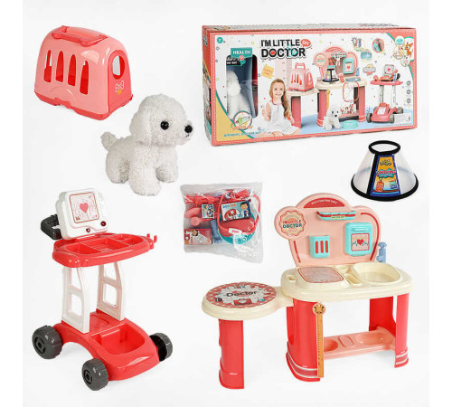 Набір лікаря 8836 A-2 (8) звук, підсвічування, столик з поличками 70х28х58.5 см, візок, переноска, собачка, інструменти лікаря, наліпки, в коробці – в наличии! Купите сейчас у KAZKOVA