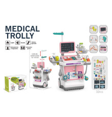 Набір лікаря 660-94 (12) 26,5х46,5х115 см, 32 елементи, аксесуари, термометр, окуляри, муляжі ліків, підсвічування, медичне приладдя, стетоскоп, оглядове дзеркало, сканер для УЗД, тонометр, звук, в коробці