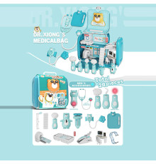 Набір лікаря 527 D-2 (24/2) стетоскоп, дзеркало, молоточок, шприц, термометр, апарат УЗД, гумовий ведмедик, аксесуари, підсвічування, звук, у валізі