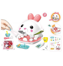 Набір стоматолога 8392 WB (12) 19 елементів, підсвічування дзеркальця, кролик, медичне приладдя, в коробці