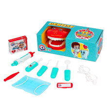 гр Набір стоматолога 7341 (10) "Technok Toys", 11 елементів, щелепа, маска, окуляри, бейдж, інструменти, в коробці