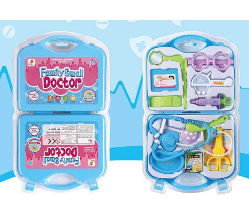 Набір лікаря 528 D-1 (96/2) стетоскоп, операційне приладдя, пластир та наліпки, пігулки, окуляри, шприц, у валізі – в наличии! Купите сейчас у KAZKOVA