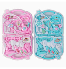 Набір лікаря DF 546-11 A/B (72/2) 2 кольори, стетоскоп, шприц, термометр, мікроскоп, окуляри, аксесуари, в слюді