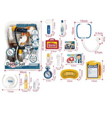 Набір лікаря 8806-2 (36) підсвічування, звук серцебиття, медичне приладдя, муляжі ліків, в слюді