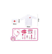 Набір лікаря SD 169-240 (16) халат, шапочка, щелепа, стетоскоп, підсвічування, медичне приладдя, у пакеті