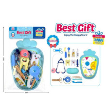 Набір лікаря 9093 (168/2) стетоскоп, термометр, прилад для перевірки зору, уби, ліки та операційне приладдя, у пакеті