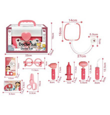 Набір лікаря 8813 A-2 (36) підсвічування, звук серцебиття, медичне приладдя, муляжі ліків, окуляри, в коробці