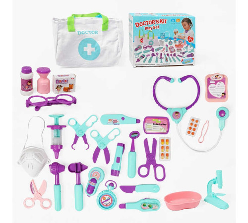 Набір лікаря STYJ 04 (24) сумка, стетоскоп, звук серцебиття, підсвічування, шприц-пискавка, муляжі ліків, окуляри, інструменти для огляду, в коробці – в наличии! Купите сейчас у KAZKOVA