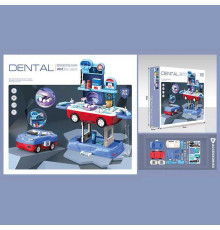 Набір стоматолога 8044 (16) 37 деталей, іграшка 2 в 1: машинка та мобільна стоматологічна станція, муляжі щелеп та зубів, у коробці