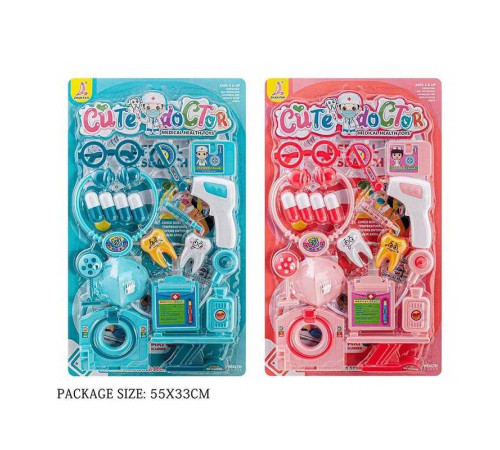 Набір лікаря 392-5 (48/2) 2 види, стетоскоп, томограф, термометр, маска, кушетка, окуляри, аксесуари, на листі – в наличии! Купите сейчас у KAZKOVA