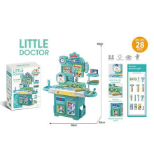 Набір лікаря 922-217 (24) медичний центр, розмір: 38х20х50 см, окуляри, пінцет, ножиці, молоточок, дзеркало, затискач, отоскоп, дзеркало, ліки, пластир, наліпки, в коробці