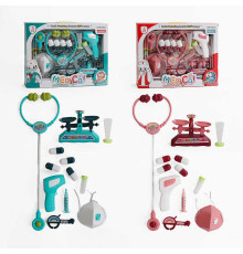Набір лікаря 392-9 (48/2) 2 кольори, 10 ігрових елементів, стетоскоп, ваги, маска, пігулки, в коробці