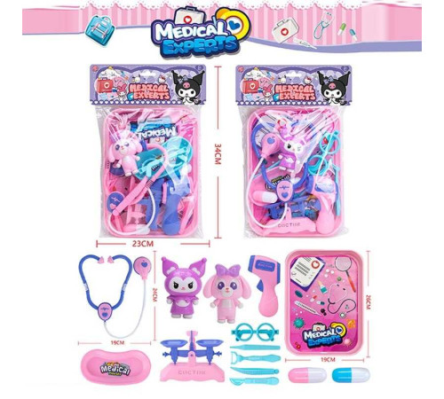 Набір лікаря 999 B-8 (120/2) 2 види, стетоскоп, термометр, інструменти, таця, таблетка, ваги, герой, в пакеті – в наличии! Купите сейчас у KAZKOVA