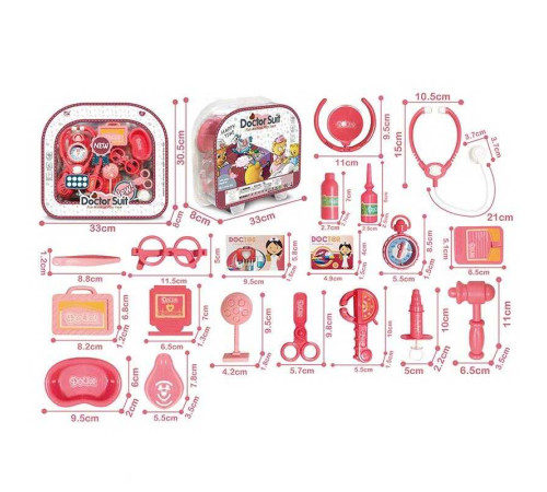 Набір лікаря 8828 A-1 (24) стетоскоп, медичне приладдя, муляжі ліків, окуляри, в слюді – в наличии! Купите сейчас у KAZKOVA