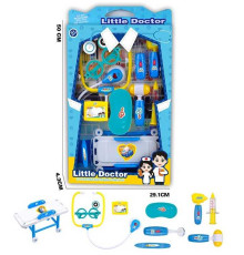 Набір лікаря 997-1 (48/3) стетоскоп на батарейках, звук, світло, шприц, окуляри, термометр, кушетка в коробці