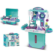 Набір лікаря 008-305 (24) валіза, монітор, дзеркало, молоточок, окуляри, ножиці, шприц, крапельниця, ліки, наліпки, в коробці