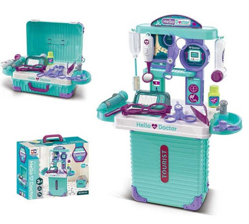 Набір лікаря 008-305 (24) валіза, монітор, дзеркало, молоточок, окуляри, ножиці, шприц, крапельниця, ліки, наліпки, в коробці – в наличии! Купите сейчас у KAZKOVA