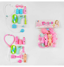 Набір лікаря E 6011 A / E 6011 (84/2) 2 види, 11 елементів, термометр, пупс, у пакеті