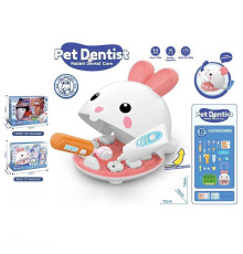 Набір стоматолога 8083 (12) 23 елементи, фігурка голови кролика, муляж щелеп та зубів, рот відкривається, медичні інструменти, аксесуари, рухомі деталі, в коробці