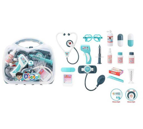 Набір лікаря SD 169-273 B (36/2) звук, підсвічування, стетоскоп, термометр, прилад для вимірювання тиску, інструменти для огляду, аксесуари для гри, у валізі – в наличии! Купите сейчас у KAZKOVA