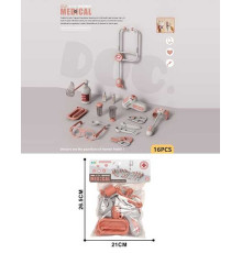 Набір лікаря YJ-H 1-34 (144/2) 16 елементів, термометр, окуляри, пляшечки, ножиці, в пакеті